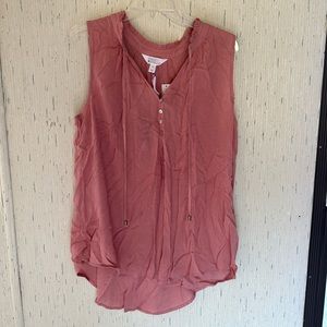 Market & Spruce Pink Tie Neck Sleeveless Top Women’s XL